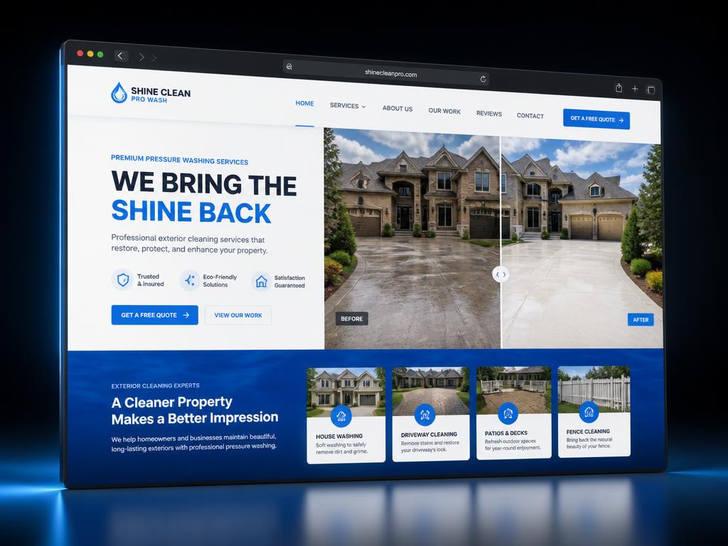 Crystal Clean Pressure Washing website preview